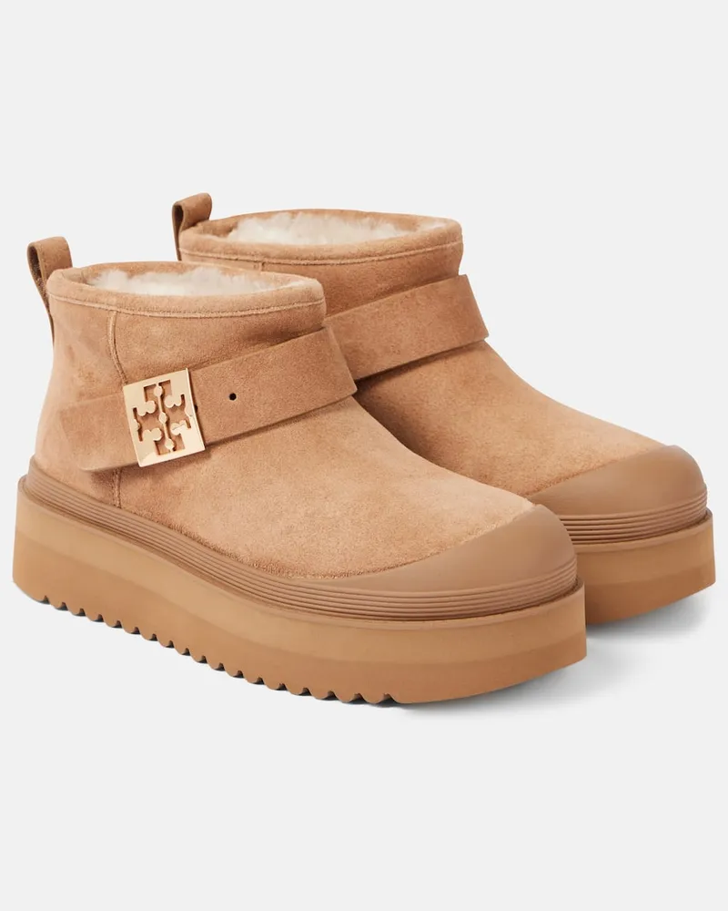 Tory Burch Stivaletti Mellow in suede e shearling Marrone