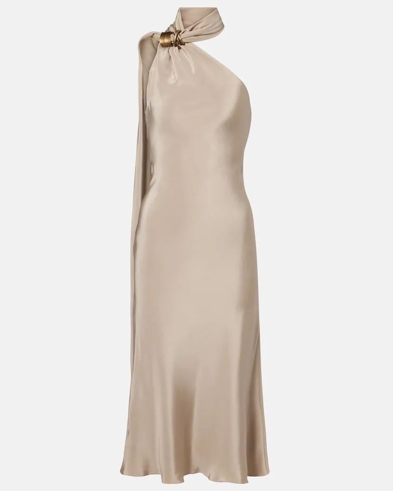 Max Mara Abito lungo Elegante in seta monospalla Grigio