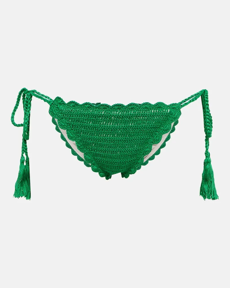 Anna Kosturova Slip bikini in crochet Verde