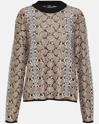 Balmain Pullover in jacquard con stampa Multicolore