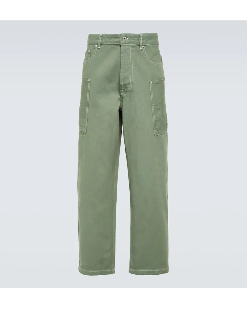 Kenzo Jeans a gamba larga e vita bassa Verde