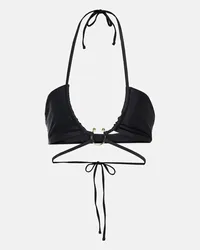 JADE SWIM Top bikini Zuri con scollo all’americana Nero