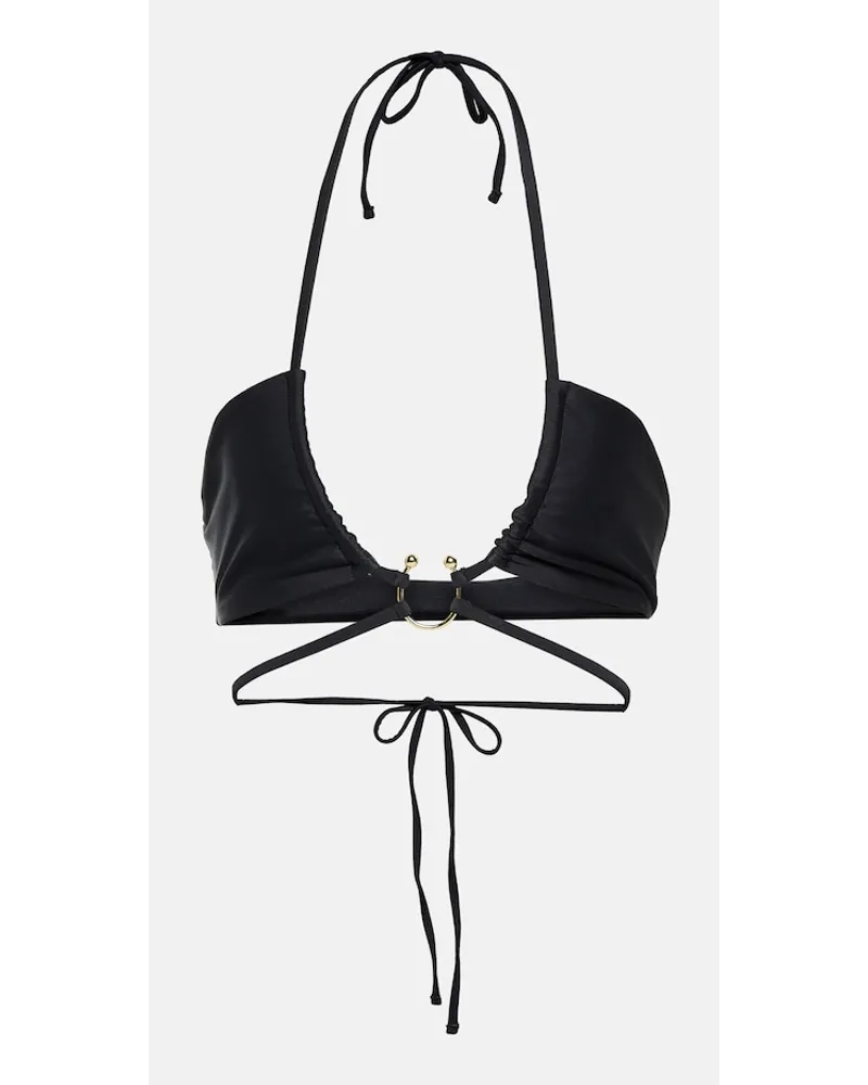 JADE SWIM Top bikini Zuri con scollo allâamericana Nero