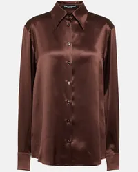 Dolce & Gabbana Camicia in seta Marrone