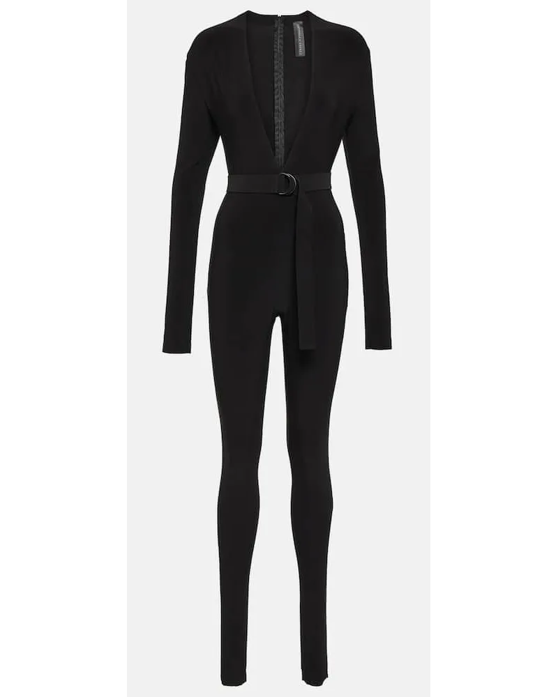 Norma Kamali Jumpsuit in jersey con scollo a V Nero