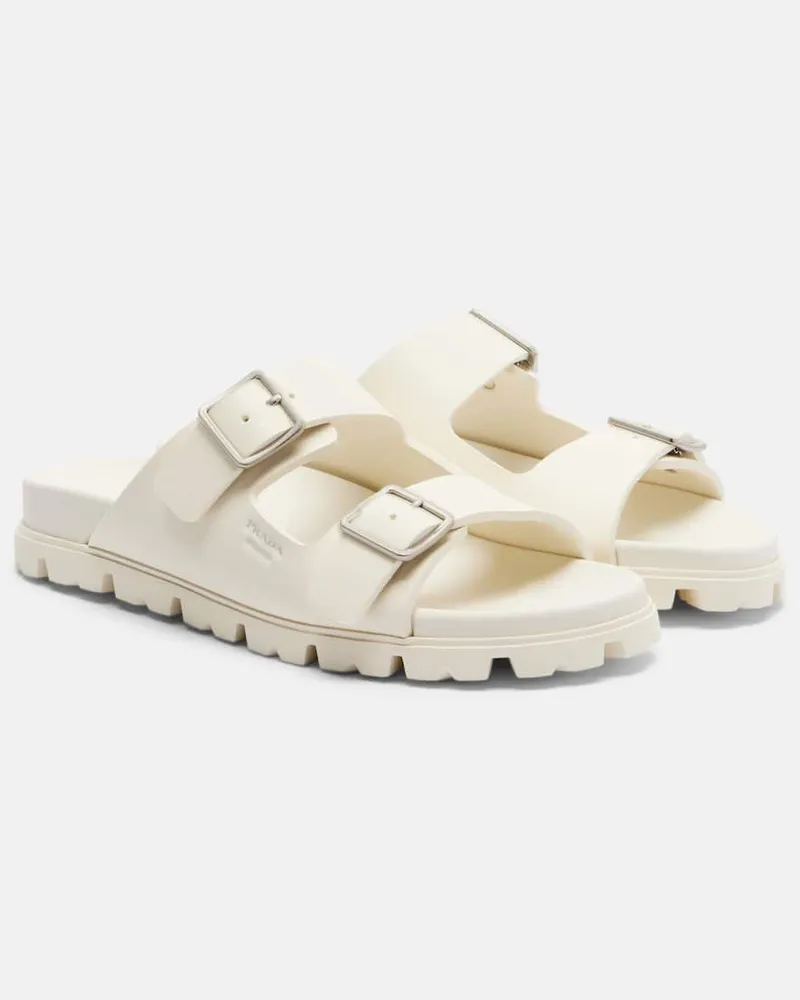 Prada Sandali con logo Bianco