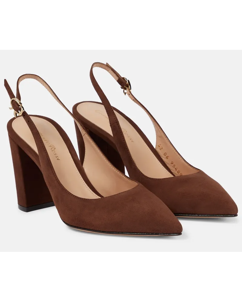 Gianvito Rossi Pumps slingback in suede Marrone