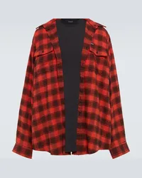 Balenciaga Camicia oversize in cotone a quadri Rosso