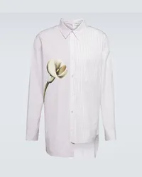 Lanvin Camicia in popeline di cotone con stampa Bianco