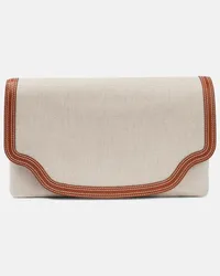 Loro Piana Clutch Alba Large in canvas Beige