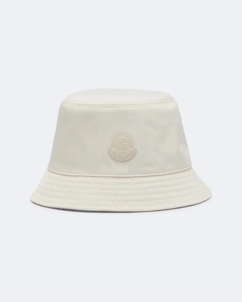 Moncler Cappello da pescatore con logo Bianco