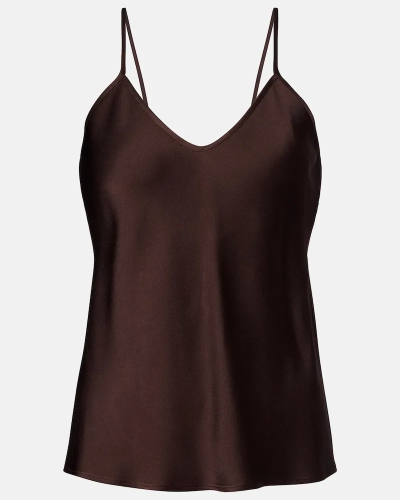 Max Mara Top in crÃªpe di satin Marrone