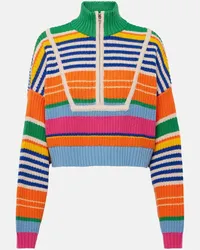 STAUD Pullover cropped Hampton con zip Multicolore