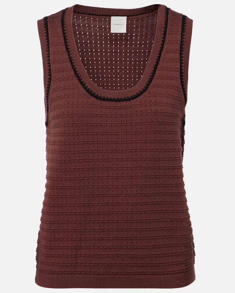 Varley Top Gideon in cotone pointelle Marrone