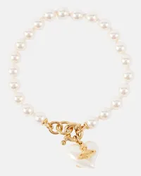 Vivienne Westwood Bracciale Sheryl placcato in oro con perle bijoux Bianco