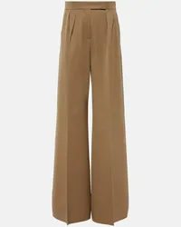 Max Mara Pantaloni a gamba larga Libbra in lana e mohair Marrone