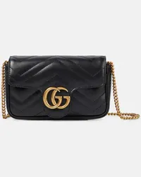 Gucci Borsa GG Marmont Supermini in pelle Nero