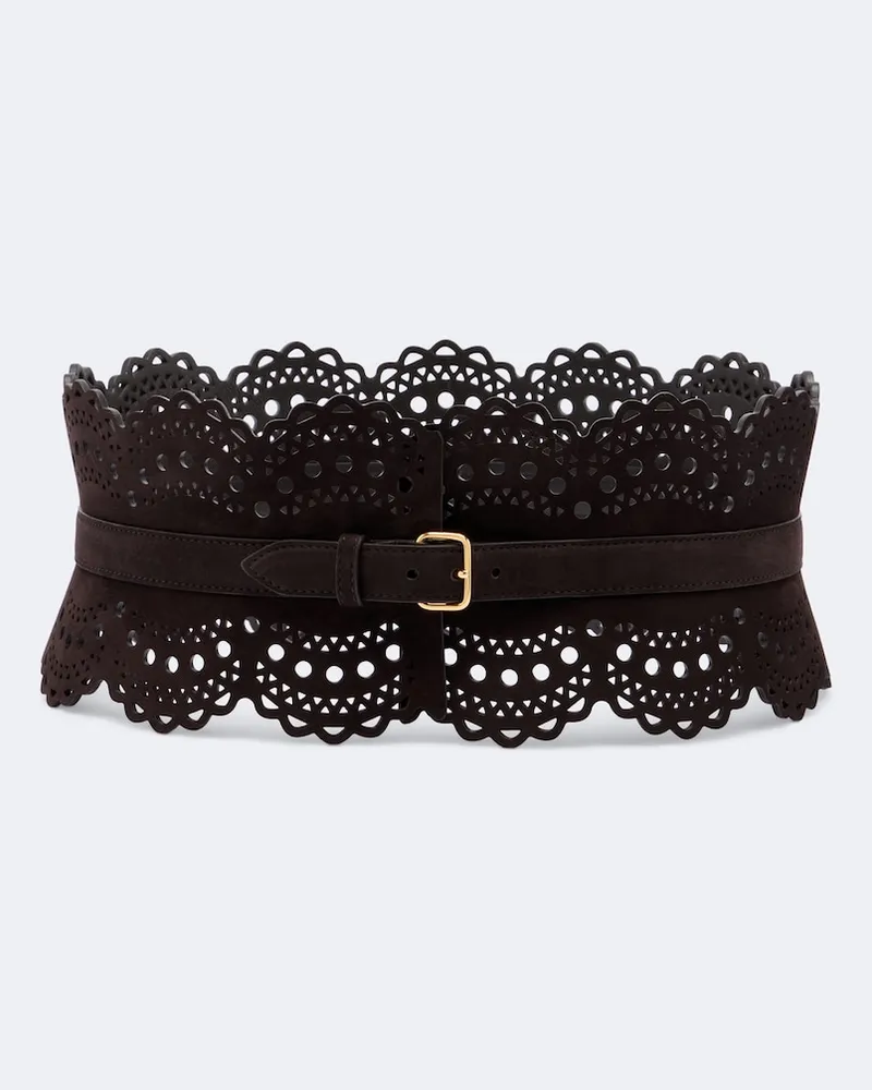 Alaïa Alaïa Cintura a corsetto Vienne in suede Marrone
