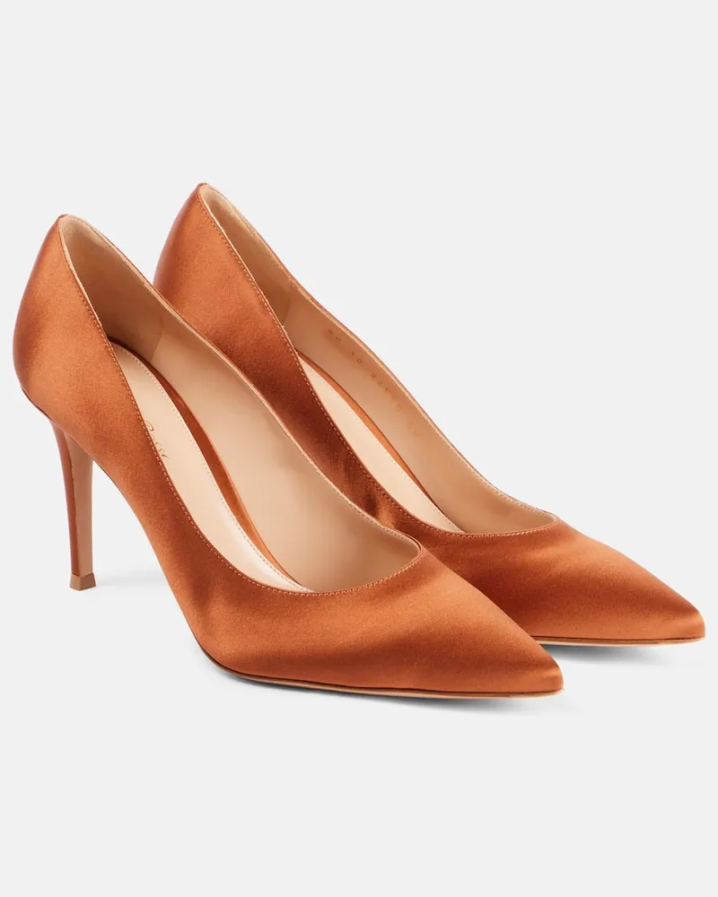 Gianvito Rossi Pumps Gianvito 85 in raso Marrone