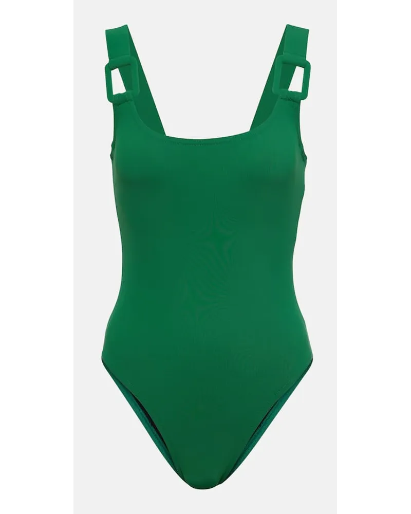 Karla Colletto Costume intero con scollo rotondo Verde
