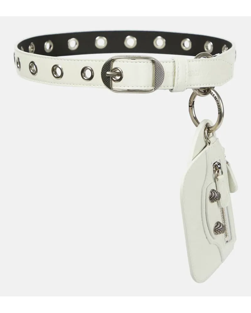 Balenciaga Cintura Le Cagole Charms in pelle Bianco