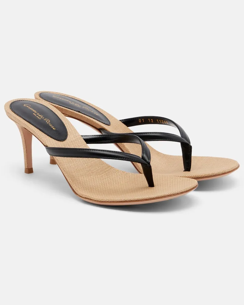 Gianvito Rossi Sandali infradito Calypso in pelle Nero