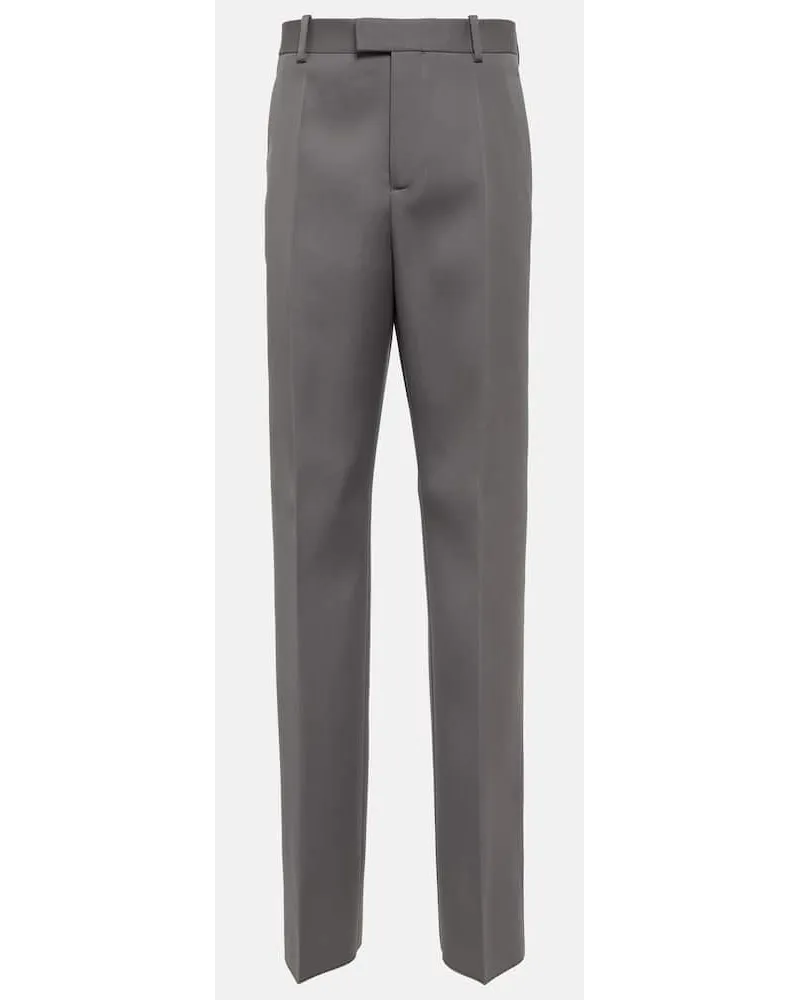 Bottega Veneta Pantaloni regular in lana a vita alta Grigio