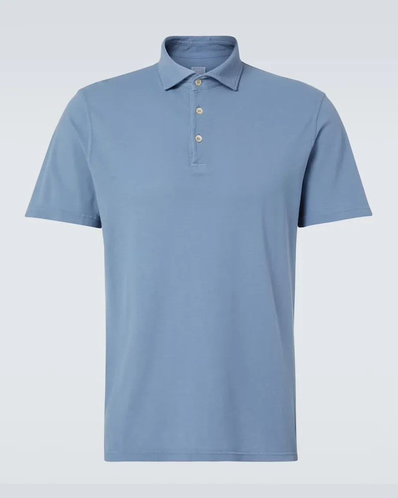 Fedeli Polo in cotone piquÃ Blu