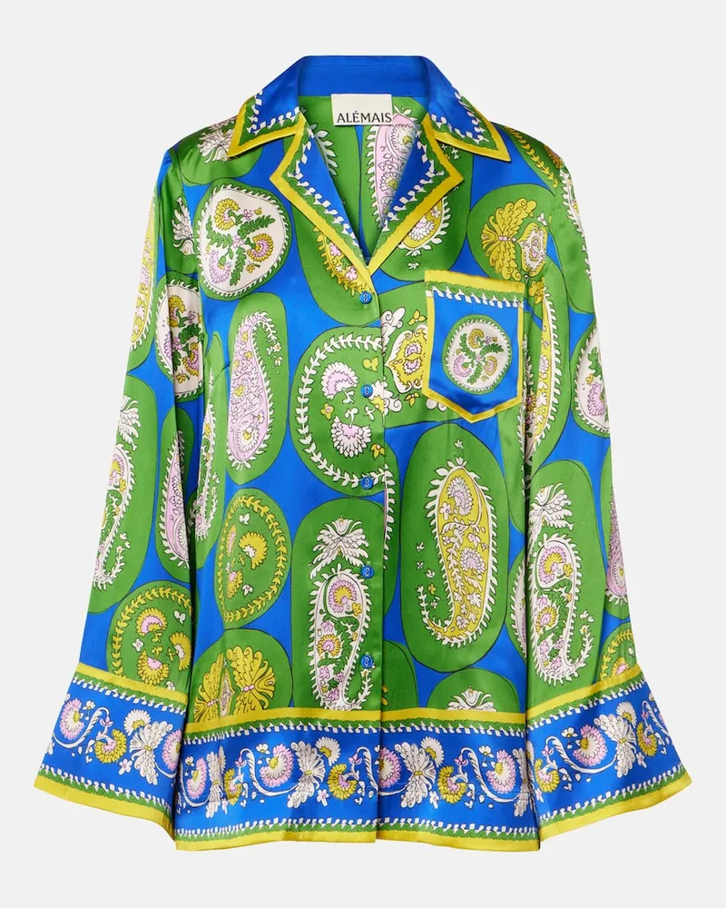 ALEMAIS AlÃ©mais Camicia in raso di seta con stampa Multicolore