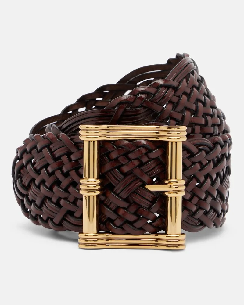 Etro Cintura in pelle intrecciata Marrone
