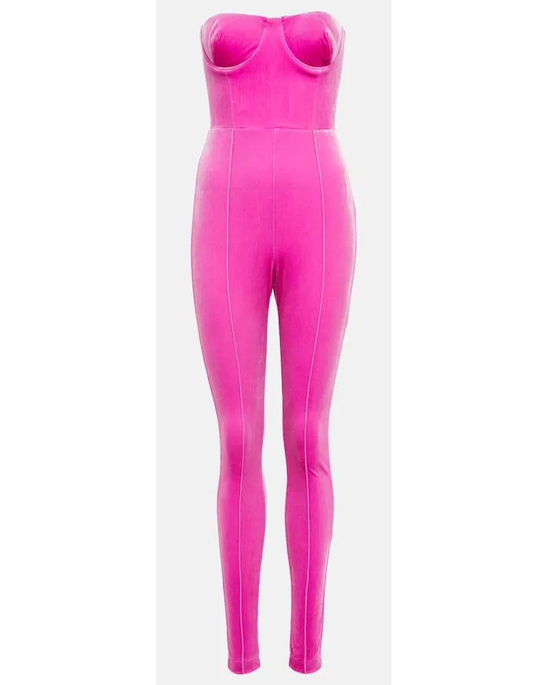 Alex Perry Jumpsuit in velluto Rosa