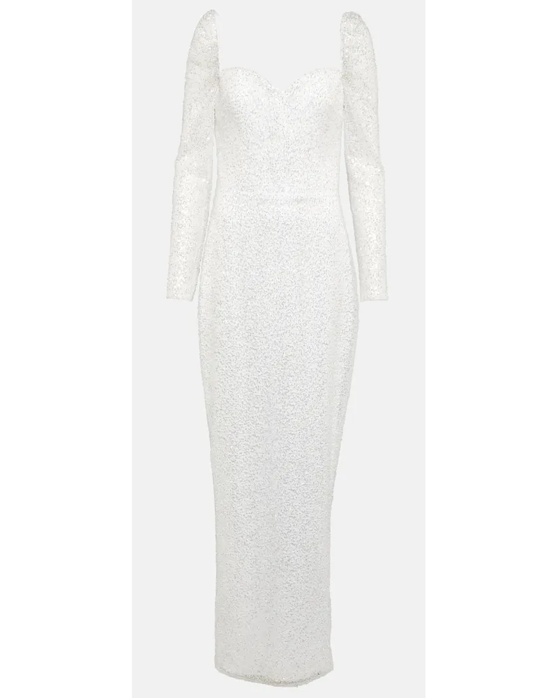 RASARIO Bridal - Abito lungo Rossalind con paillettes Bianco