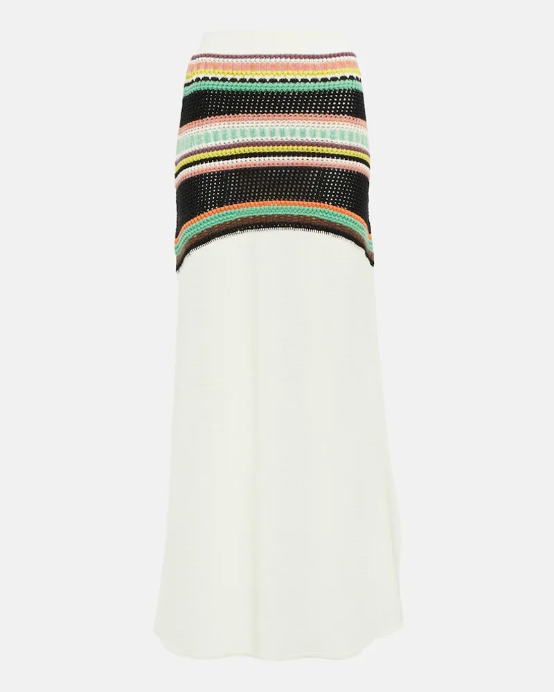 Chloé ChloÃ© Gonna lunga a vita alta in lana a righe Multicolore
