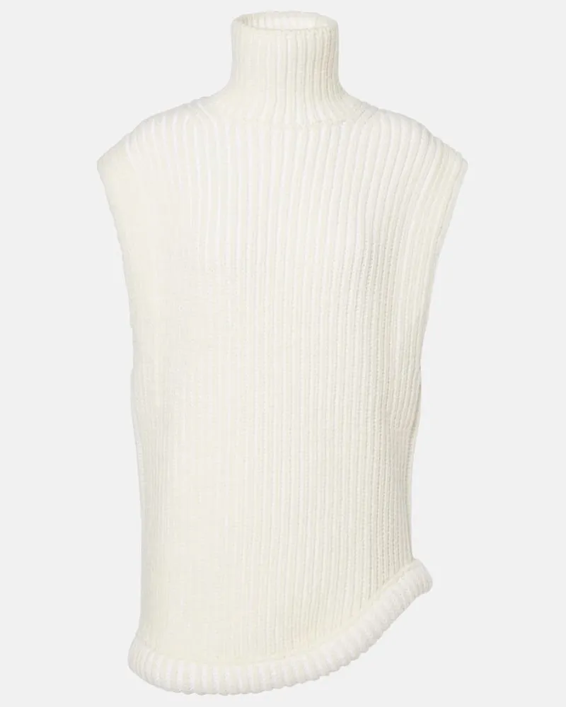 Victoria Beckham Gilet in maglia a coste Bianco