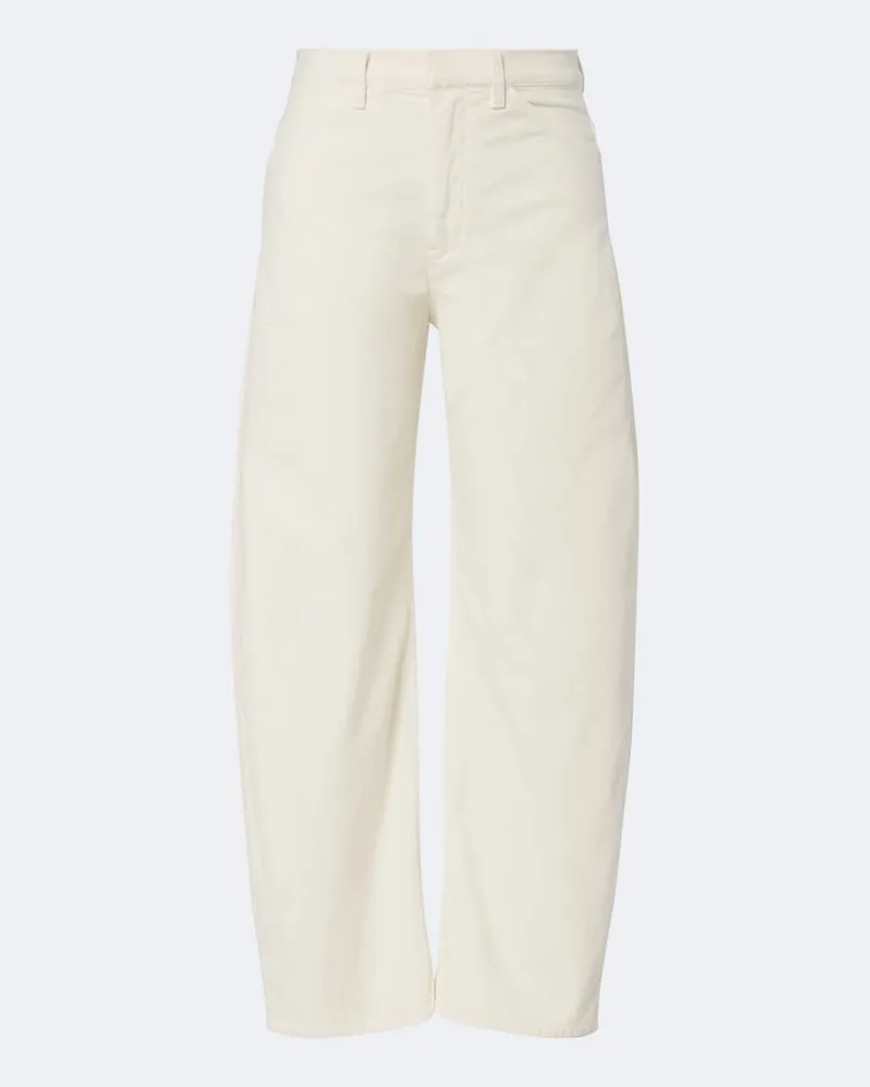 Nili Lotan Pantaloni barrel Tribeca in velluto di cotone Bianco