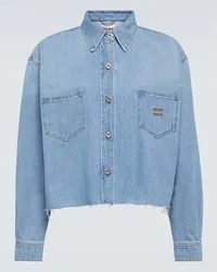 Miu Miu Camicia di jeans cropped Blu