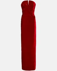 Tom Ford Abito bustier lungo in velluto Rosso