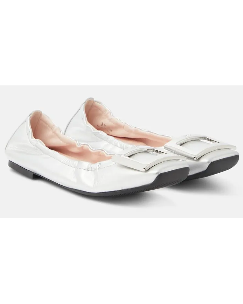 Roger Vivier Ballerine Viv' Pockette in pelle Argento