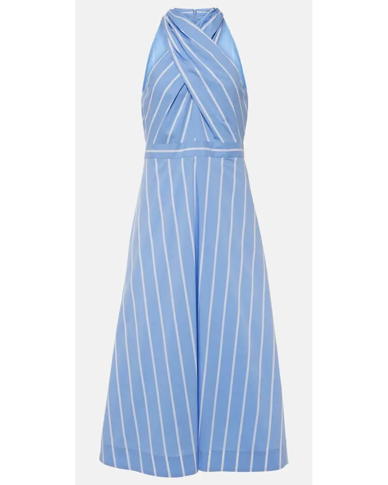 Veronica Beard Abito midi Baylee in popeline a righe Blu