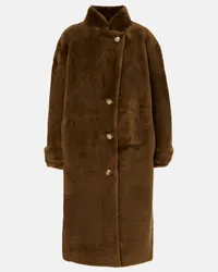 Yves Salomon Cappotto in shearling Marrone