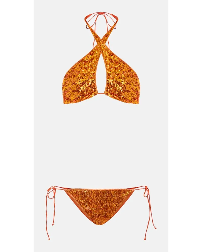 Oséree OsÃ©ree Bikini con pailettes Arancione