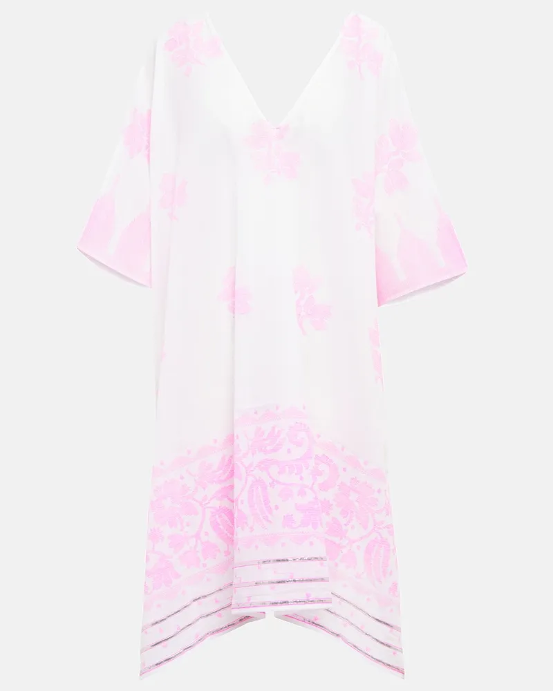 Juliet Dunn Caftano in cotone con stampa Rosa