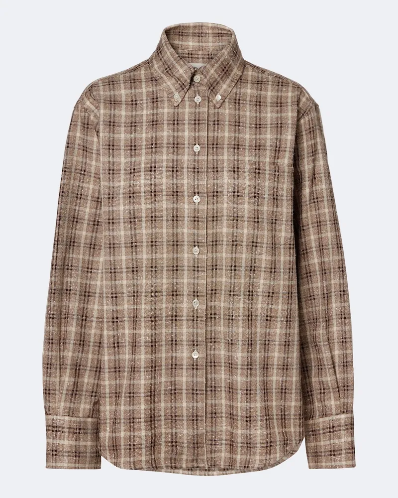 Róhe Róhe Giacca camicia in bouclé di cotone e seta Marrone