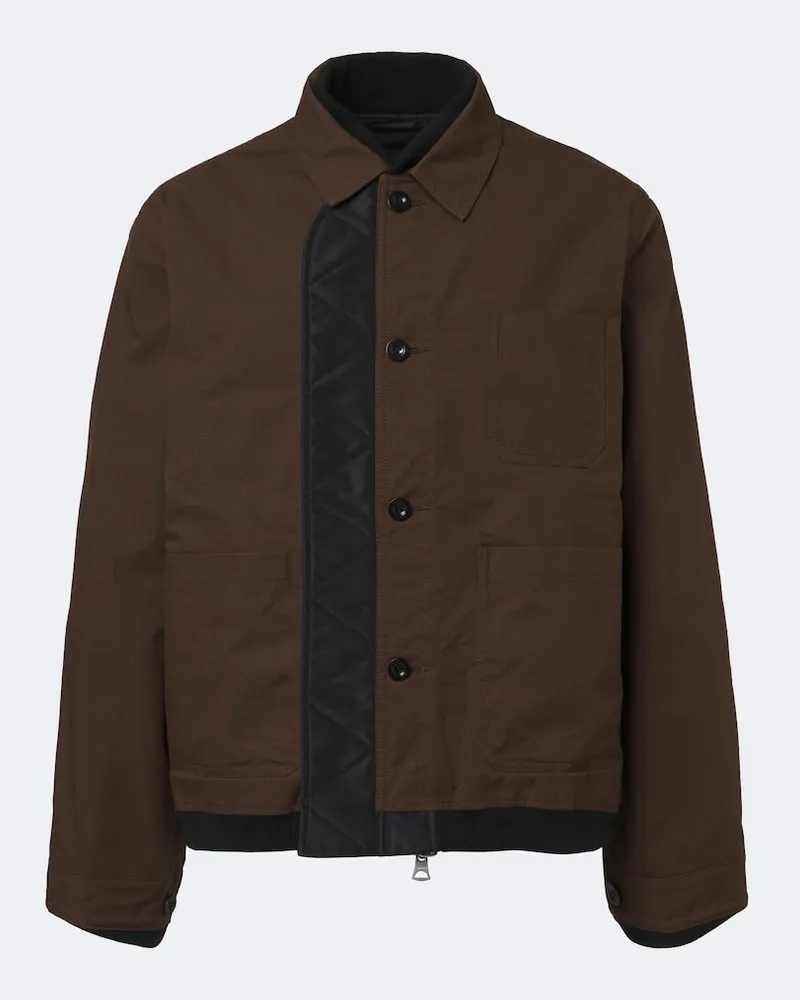 Sacai Giacca in tessuto tecnico reversibile Marrone
