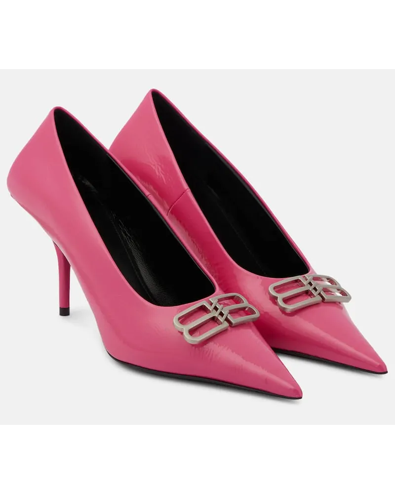 Balenciaga Pumps Square Knife BB in pelle Rosa