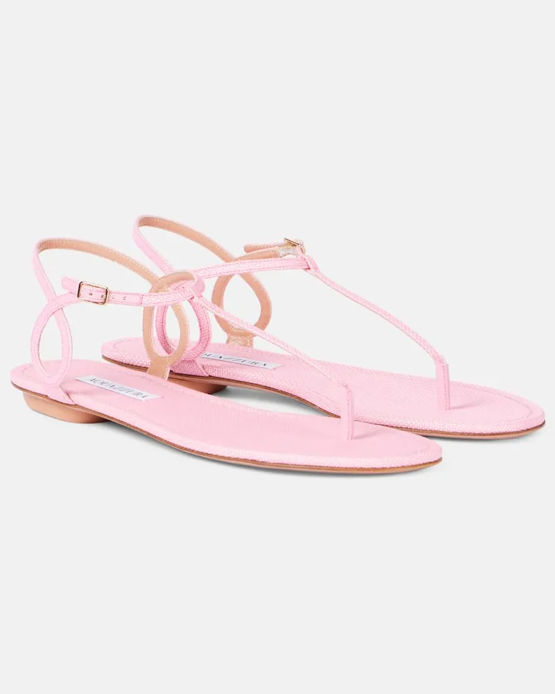 Aquazzura Sandali Almost Bare effetto rafia Rosa