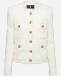 Balmain Giacca in tweed con decorazione Bianco