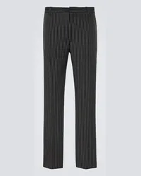 Alexander McQueen Pantaloni da abito gessati in lana e mohair Nero