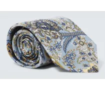 Cravatta in jacquard di seta con stampa floreale