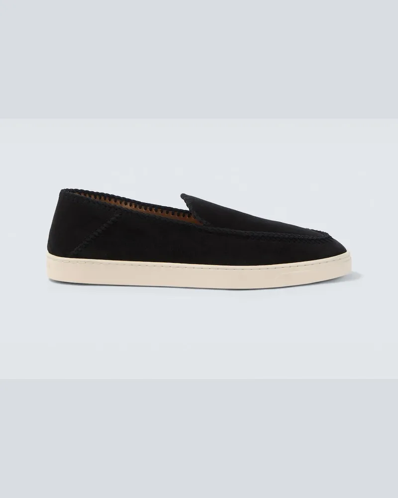 Giorgio Armani Slip-on Galleria 3 in suede Nero